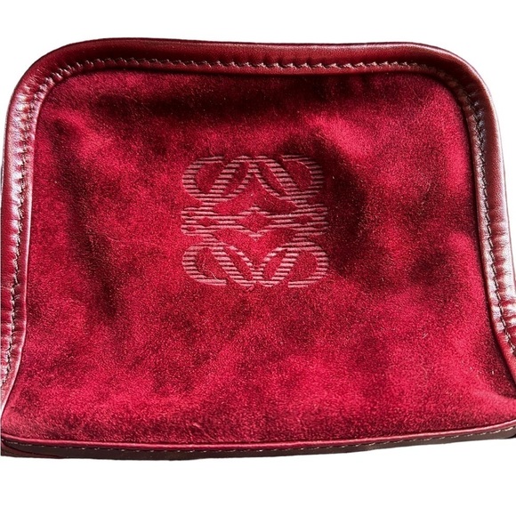 Loewe Handbags - Loewe Red Suede Makeup Travel Bag